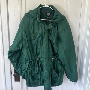 Emerald green 90’s hooded jacket